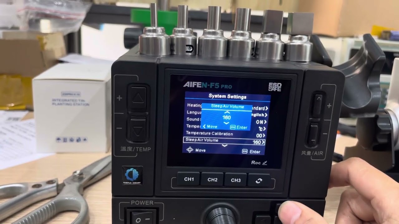 Review khò AiFen F5 Pro công suất 1000W 100-500 độ, gió 1-160, điều khiển tay