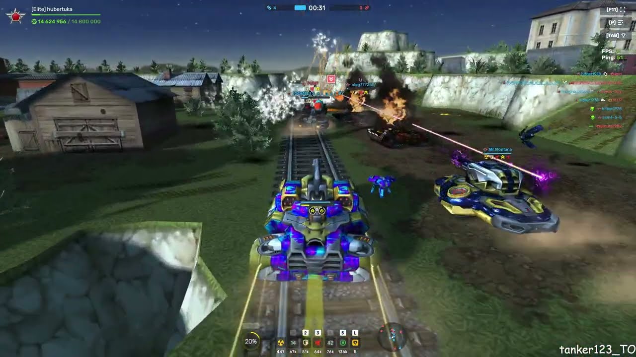Tanki Online Scorpion XT Skin Missile Launcher «Tornado» Augment and Ares XT Skin Lifeguard gameplay