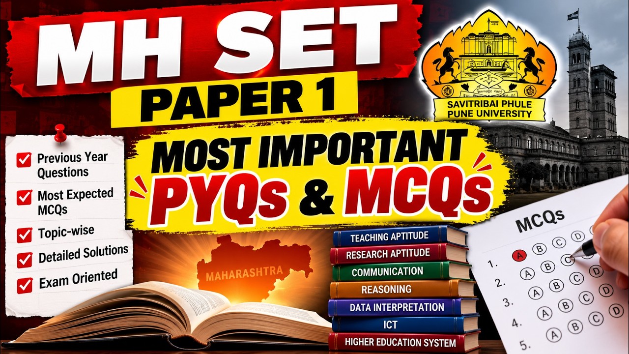 MH SET 2026 Paper 1 🔥 Most Important PYQs & MCQs | Maha Marathon | Expected Questions