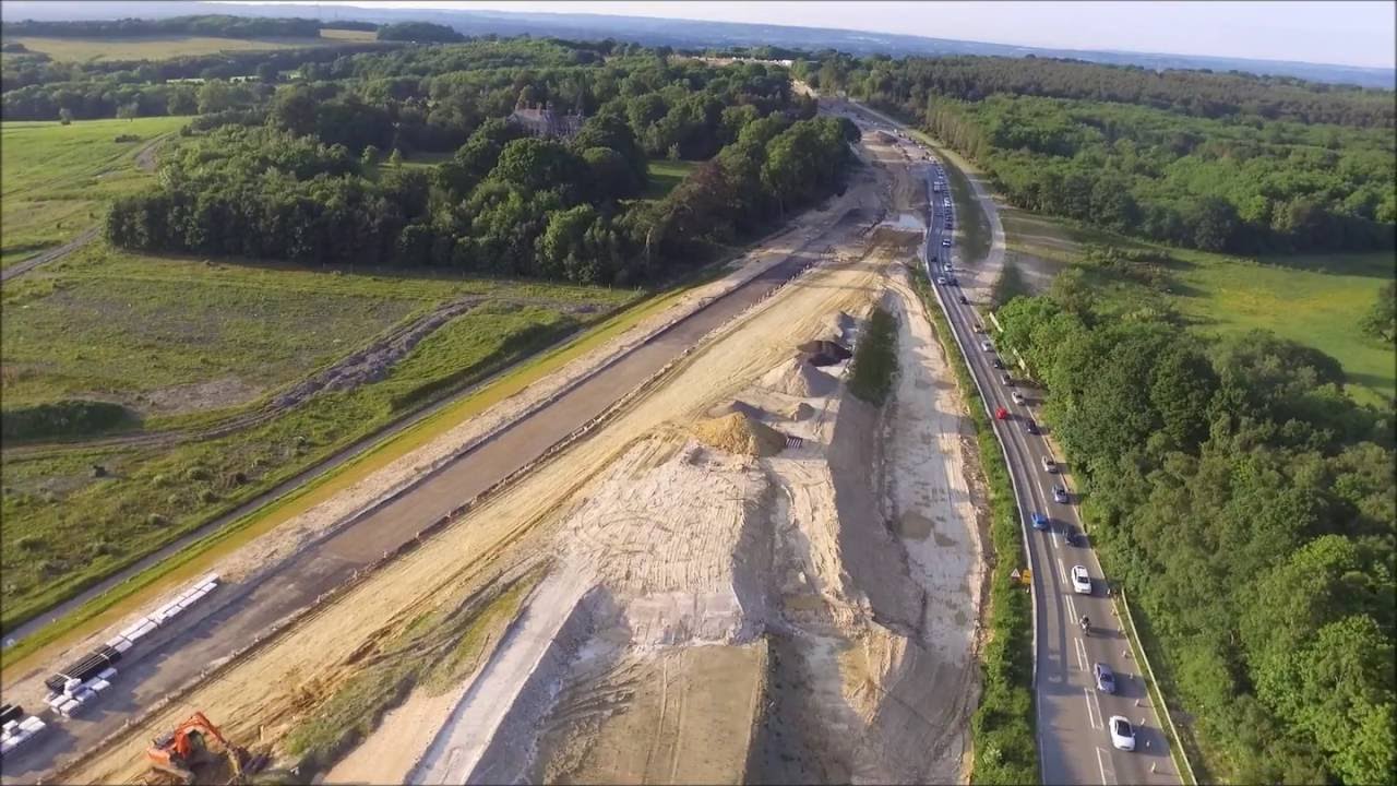 A21 bypass roadworks. Tearing a scar across the Kent countryside.