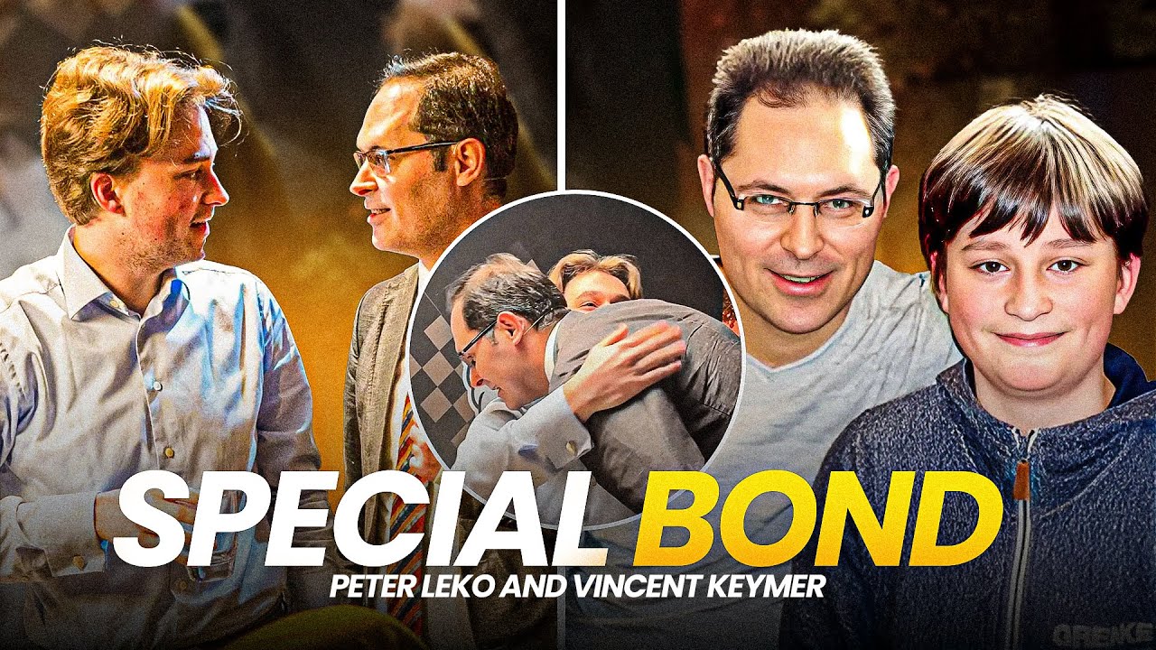 Peter Leko runs from the commentary box to hug his protege Vincent Keymer | Freestyle Chess 2025