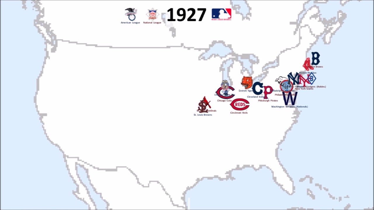 MLB team and logo history 1876 - 2017