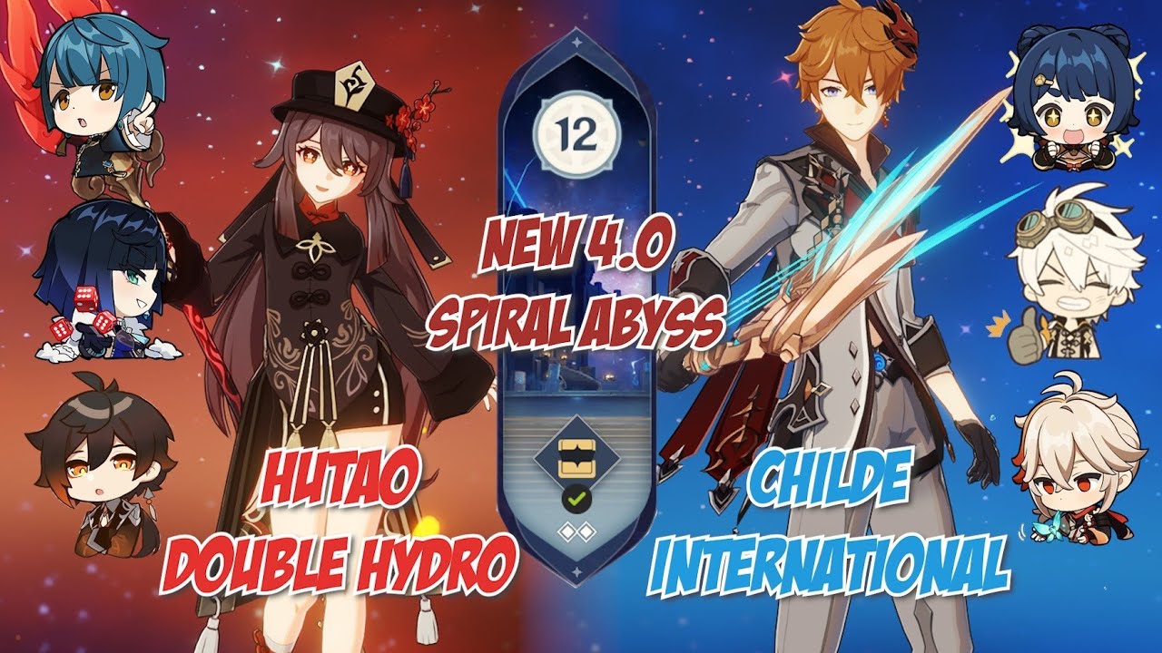 Childe vs Fontaine?! Hutao Double Hydro & Childe International - Spiral Abyss 4.0 - Floor 12 9 Stars