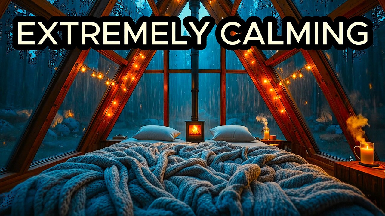 Cozy Glass Cabin in Forest Rain (No Thunder) | Deep Sleep & Focus Ambience 2026