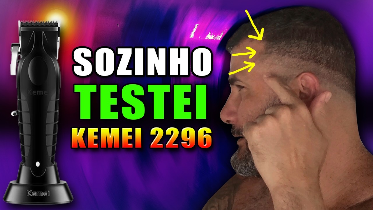Testei a Kemei 2296 Cortando cabelo sozinho Masculino em CASA para fazer um corte degradê