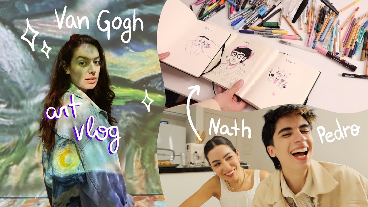 ART VLOG em SP 🎨🌷 com Nanaths e Pedro, expo Van Gogh, guache