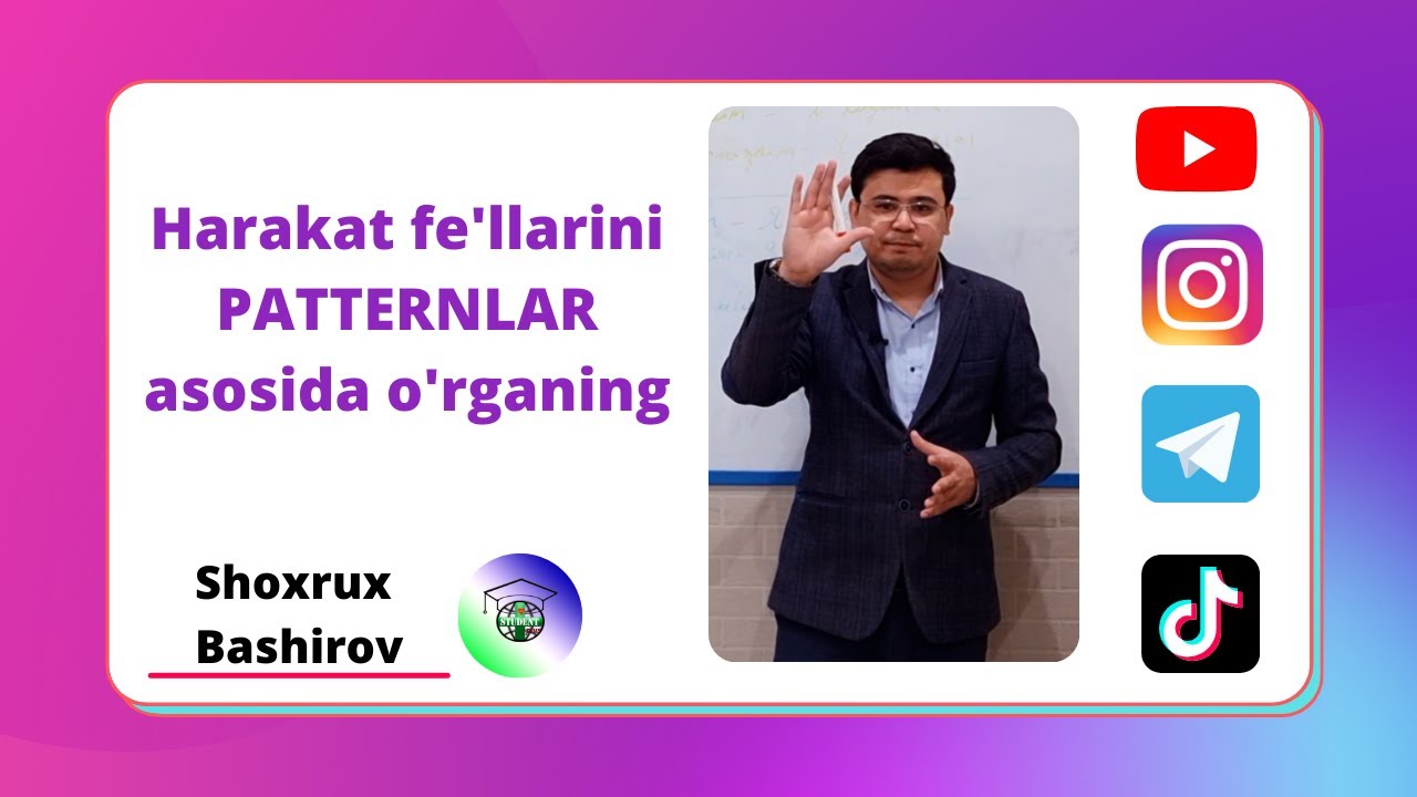 Ехать. Ездить. Съездить. Идти. Ходить. Сходить.Harakat fe'llarini PATTERNLAR metodi orqali!!!