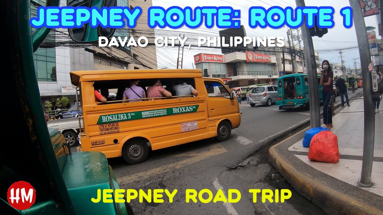 Road Trip Around the Center of Down Town Streets via Jeepney Route 1 -- Davao City, Philippines