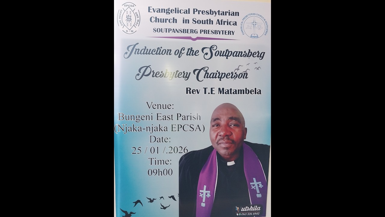 INDUCTION OF THE SOUTPANSERG PRESBYTERY: REV T.E MATHEBULA