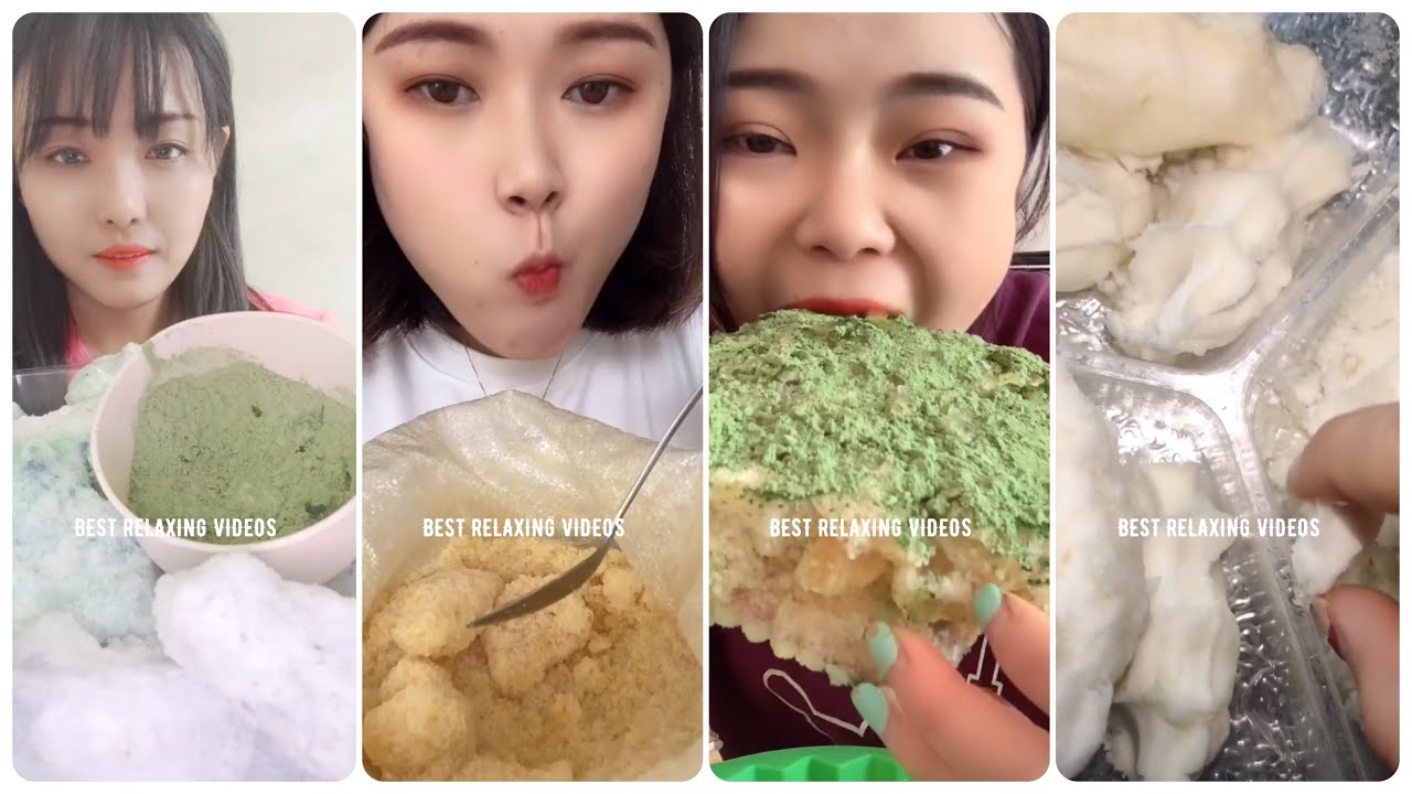 [ASMR] MATCHA TEA ICE EATING 🍵💚 & BUCKWHEAT TEA ICE EATING 💛 & SQUEAKY ICE EATING 😋 2