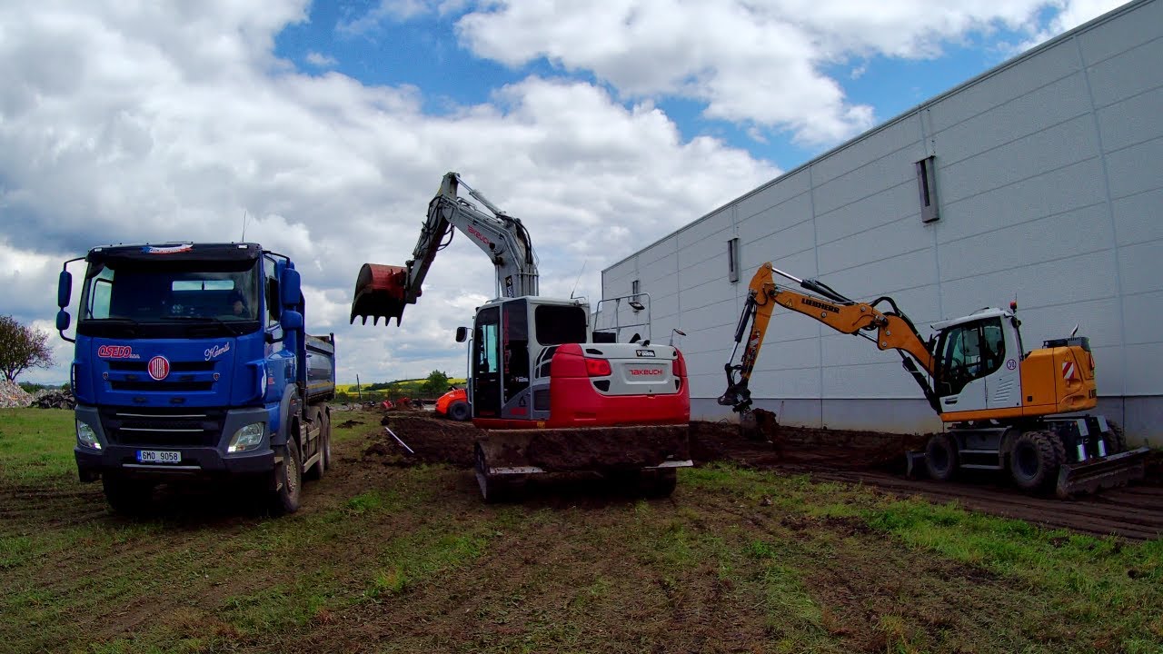 TAKEUCHI TB2150 & LIEBHERR 912 loading TATRA PHOENIX