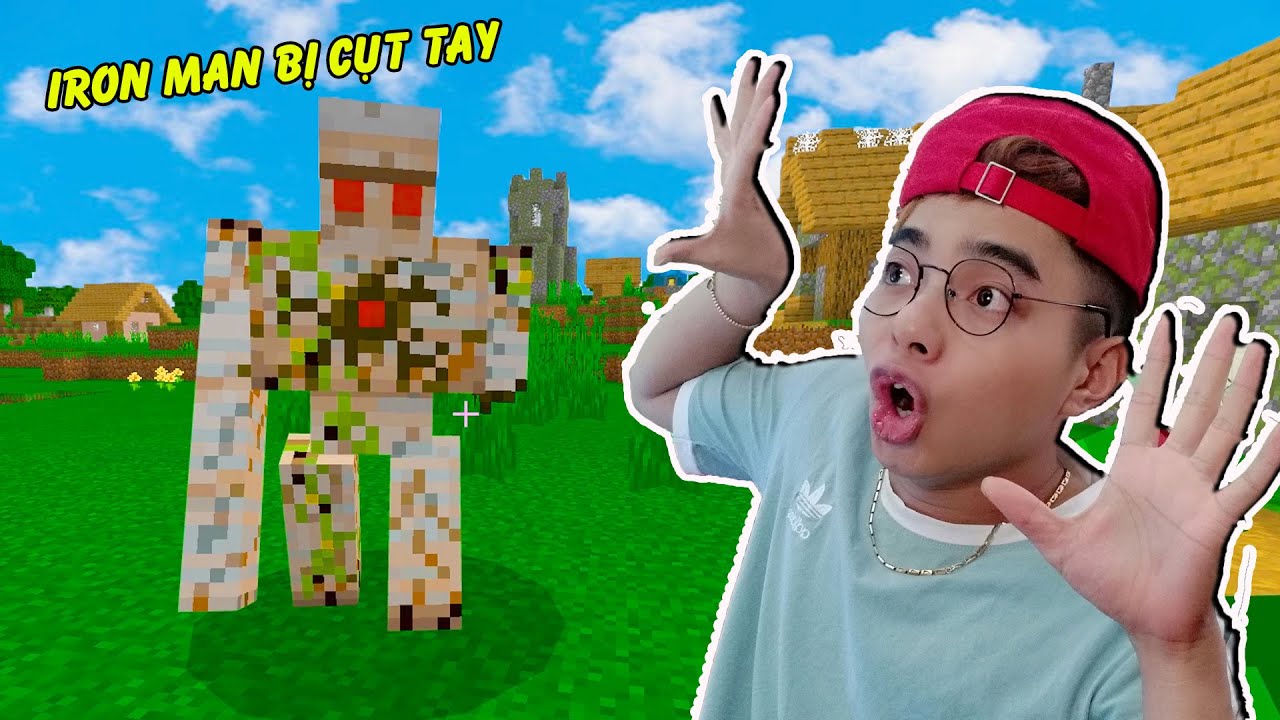 ThắnG Tê Tê Tìm Thấy Anh Iron Golem Bị Cụt 1 Tay Trong Minecraft