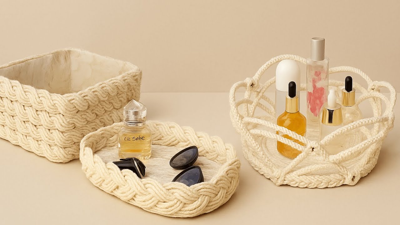 3 Different ideas of White Storage Basket |Diy Rope Basket |Diy Storage Organizer | Hamna Nadeem