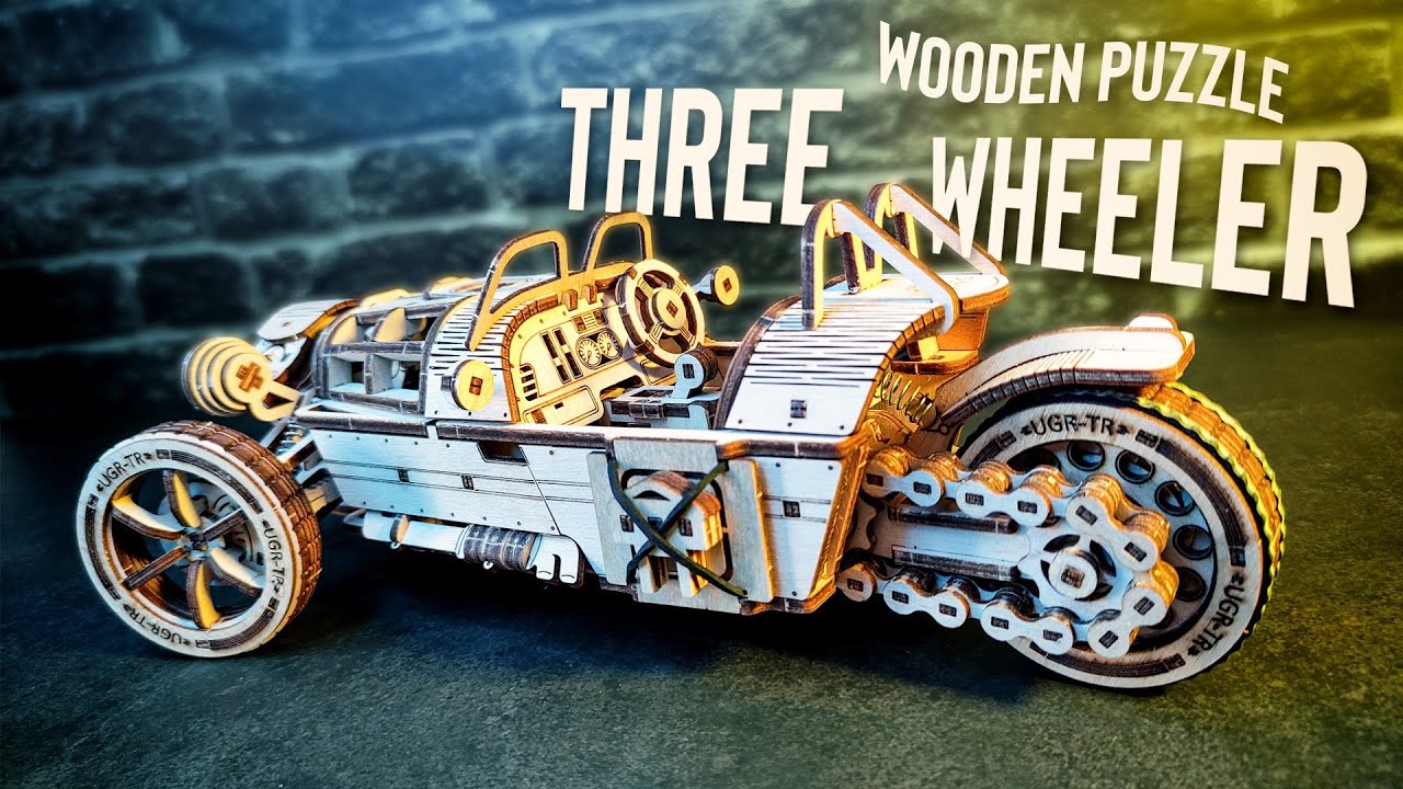 Assembly a Working Three-wheeler UGR-S | Ugears 3D Wooden Model | Speed Build & Review | ASMR