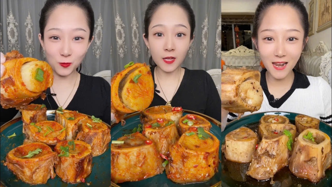 Asmr mukbang eating bone marrow - full 2 hours long - alice food #470