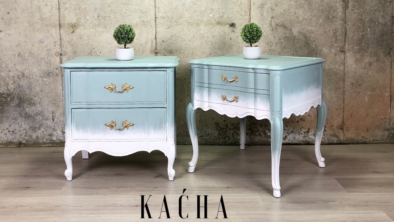 How to Chalk Paint / Creating a dipped look on french provincial furniture