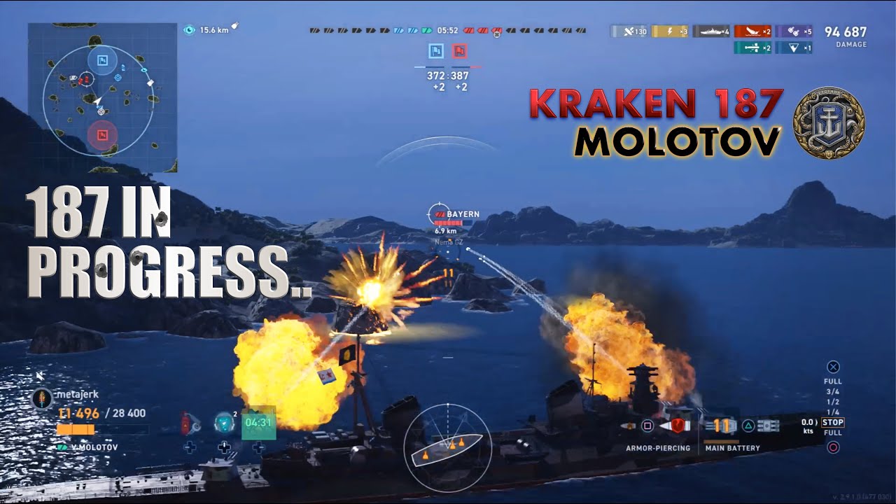 Crime Scene Investigation Molotov Kraken 187 | world of Warships Legends