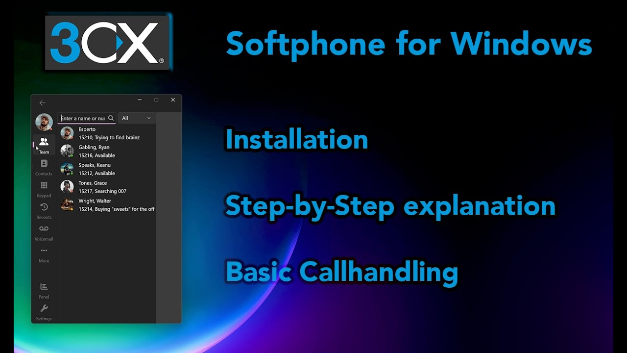 3CX Softphone для Windows | Установка | Базовая обработка вызовов