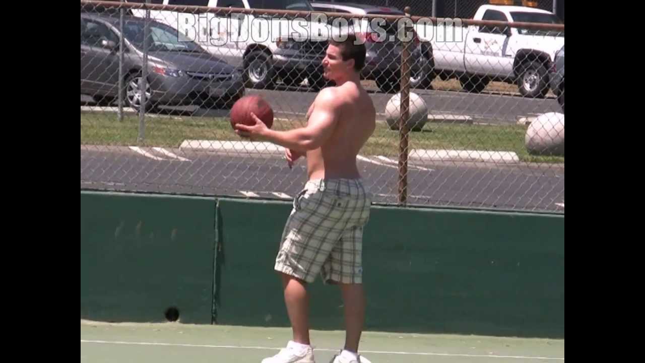 Giant Bodybuilder Kevin Falk Hoops Shirtless in HD