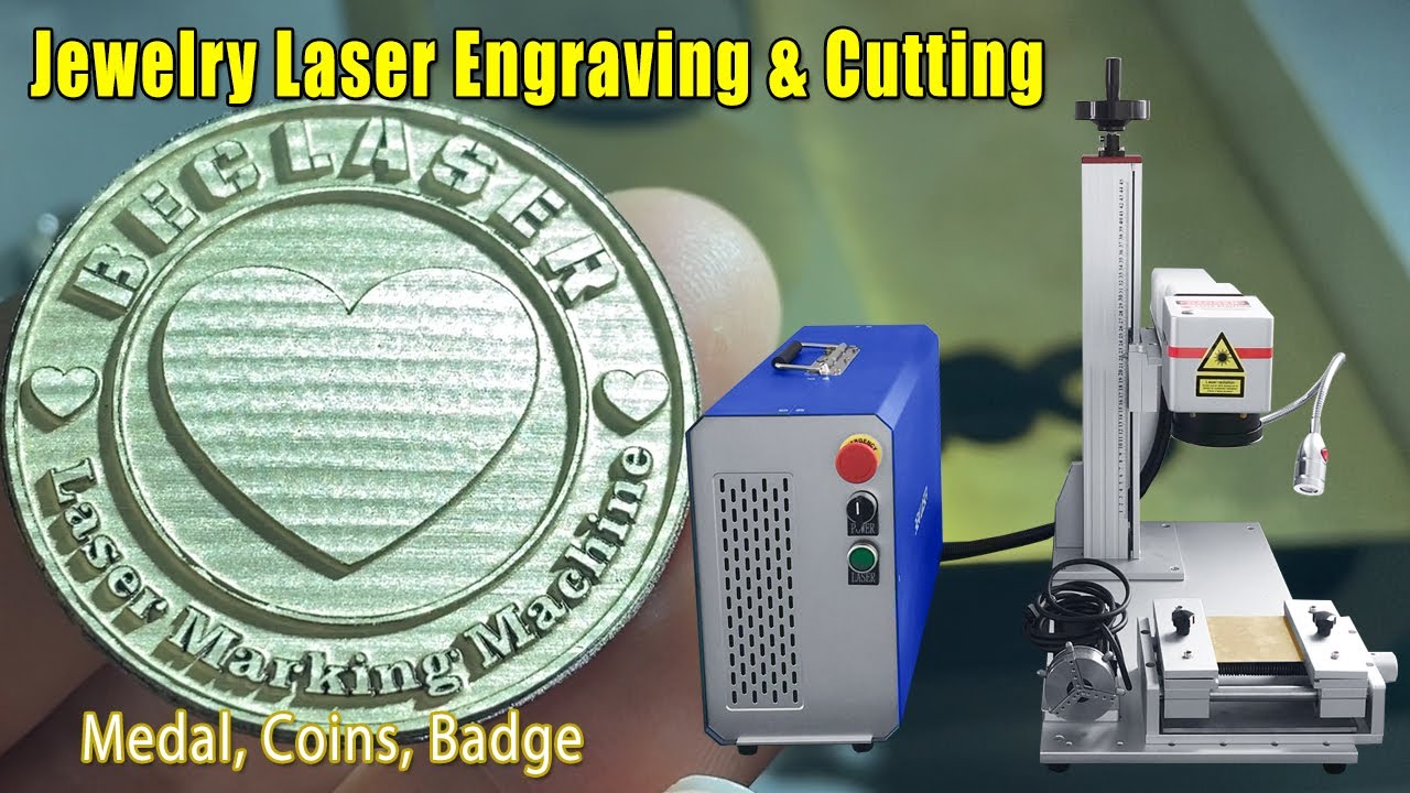 Deep engraving and cutting by 50W Raycus fiber laser marking machine for badge coin medal-BEC LASER
