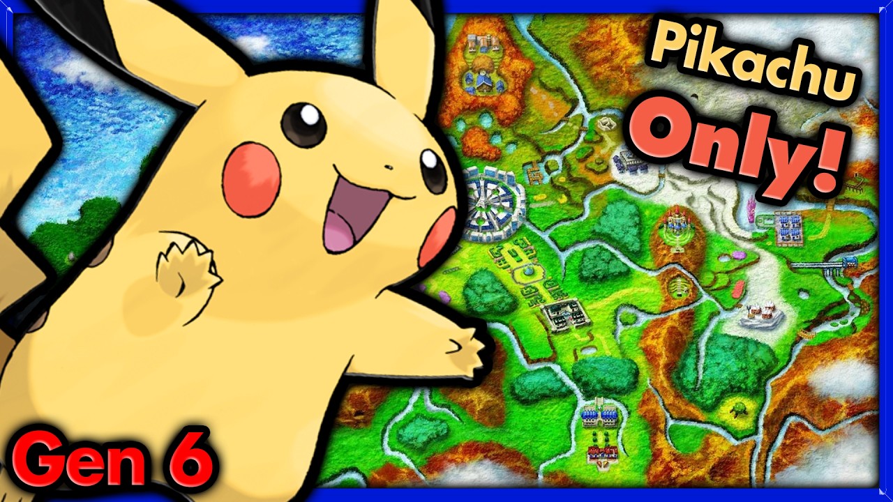 Can I Beat Pokemon X with ONLY Pikachu? 🔴 Pokemon Challenges