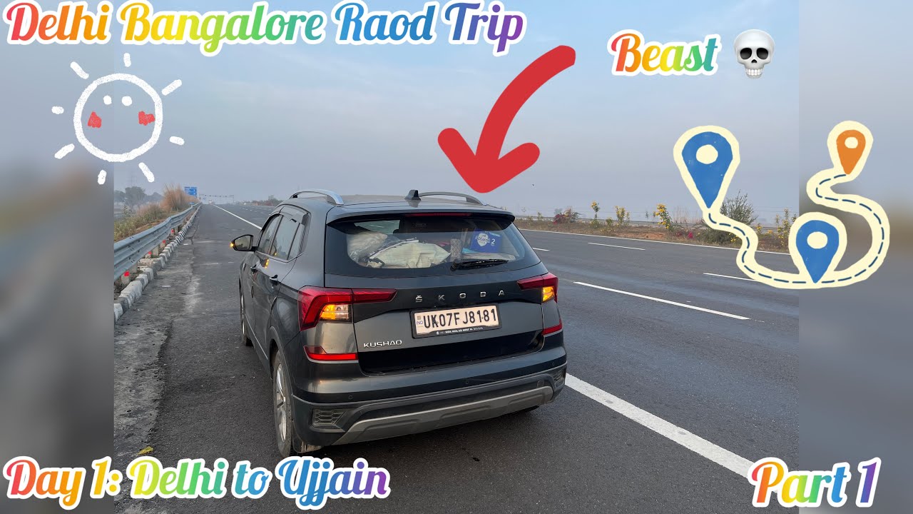 EP 1 Delhi to Bangalore Road trip! 1st Stop @MahakalnagariUjjain! Route Decoded! #skodakushaq #vw 