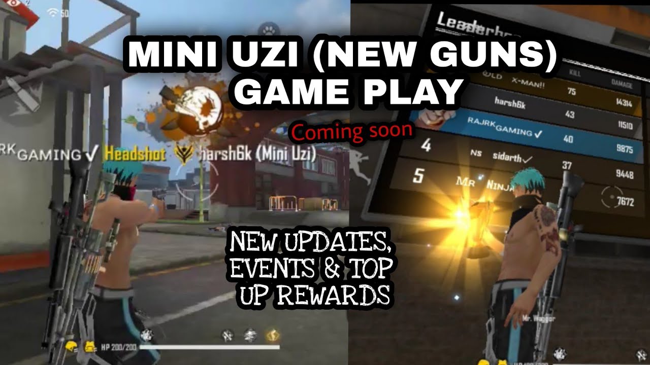 FREE FIRE MINI UZI GUN GAME PLAY & SOME EVENTS, UPDATES..