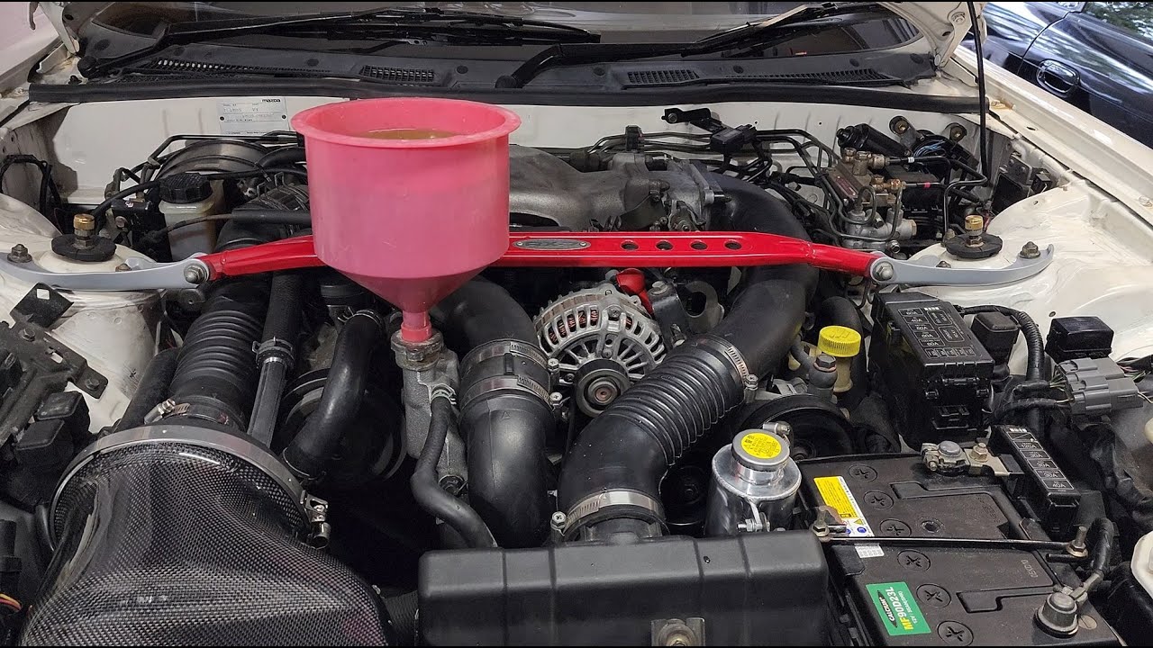 FD3S RX7 Coolant replacement and Aluminum AST installation