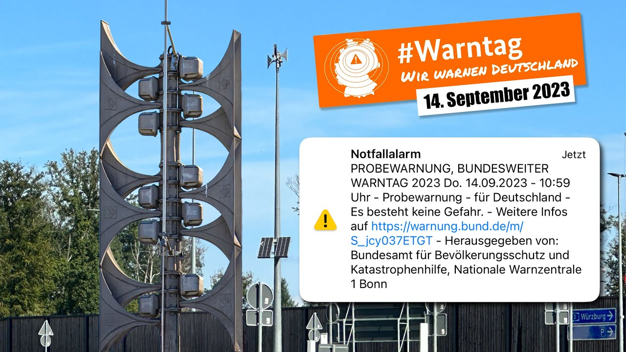 Bundesweiter Warntag 2023: Cell Broadcast + Sirenenalarm im Spessart | 14.09.2023