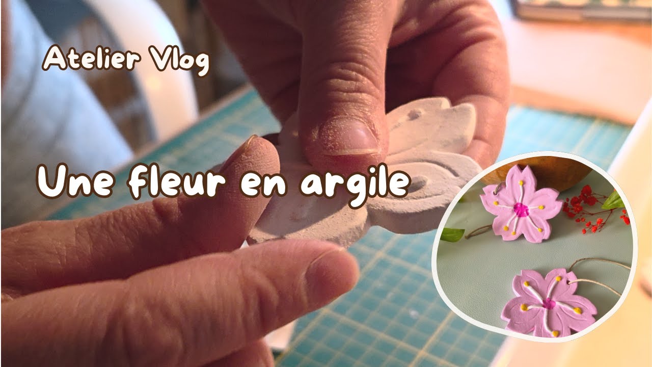Création d'une fleur de cerisier en argile + présentation