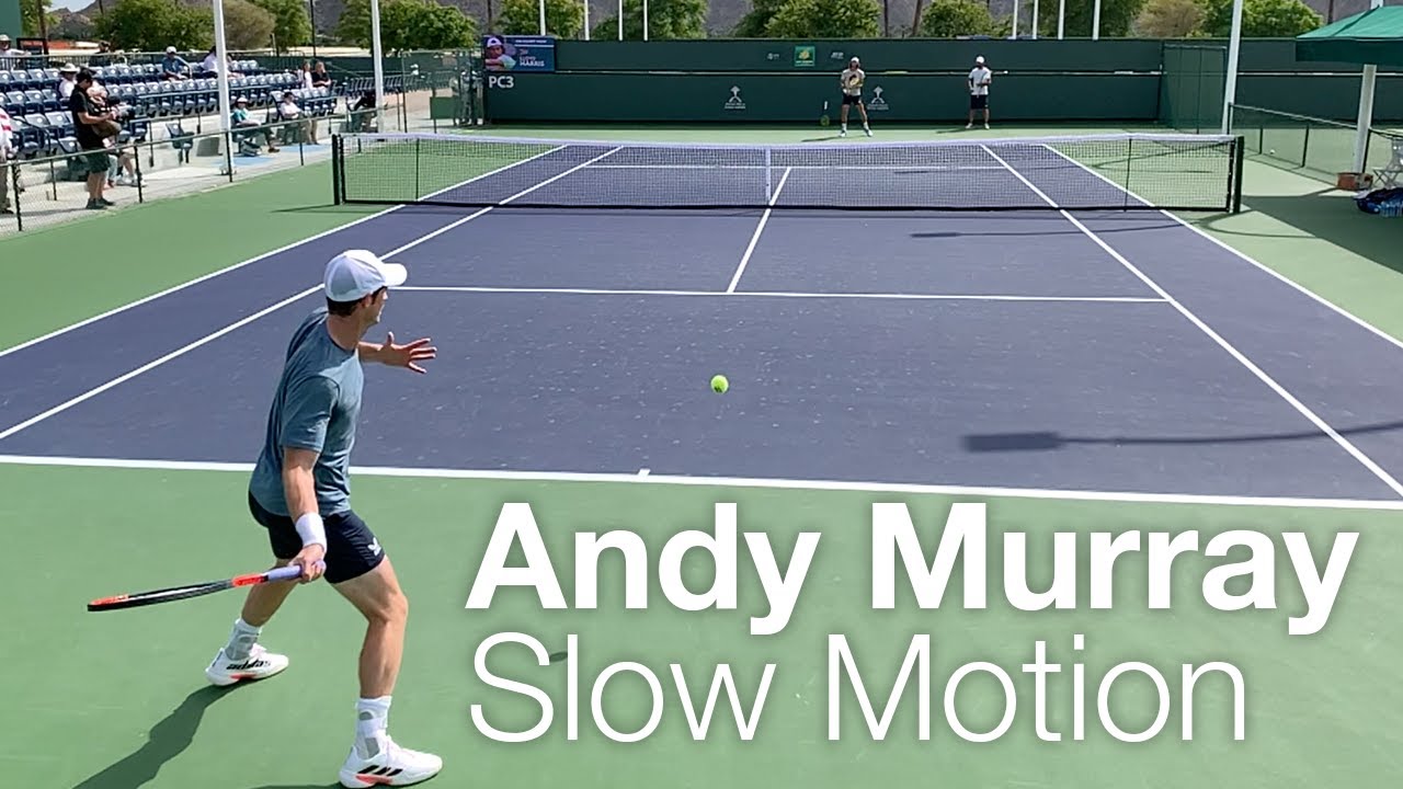 Andy Murray & Lloyd Harris Court Level Forehand & Backhand Tennis Practice in Slow Motion
