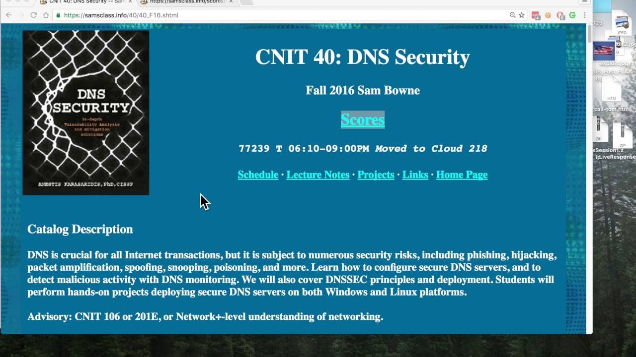 CNIT 40: 3: DNS vulnerabilities