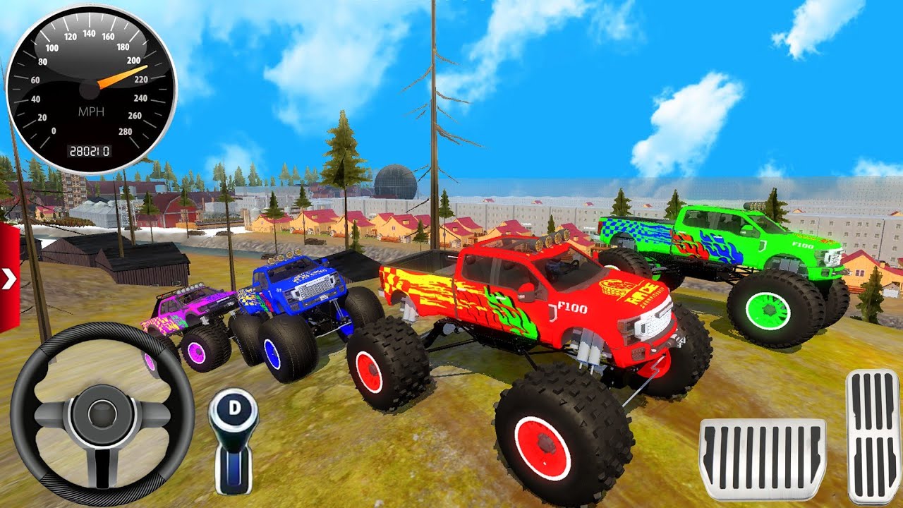 Offroad Monster Truck Gameplay-Extreme Off-Road Mountain Driver Convoy.