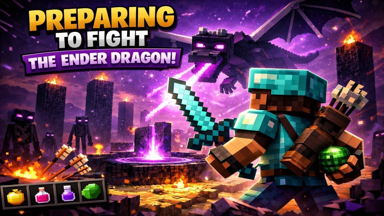 FIGHTING Ender Dragon with EPIC STRATEGY