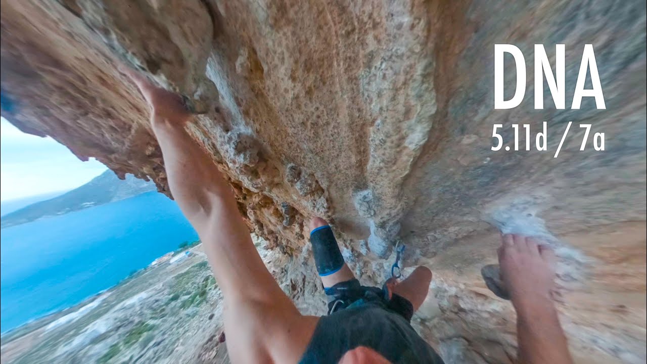 Insane 3D cave climbing in Kalymnos | DNA - 5.11d | UNCUT POV