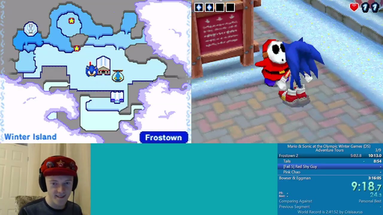 Mario & Sonic at the Olympic Winter Games (DS) - Adventure Tours Speedrun in 2:58:36