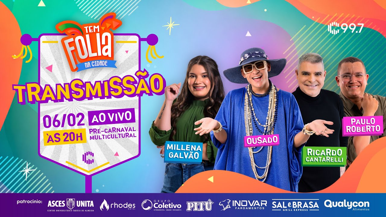 Cidade 99.7 - Transmissão ao vivo do Pré-Carnaval Multicultural de Caruaru - 06/02/2026