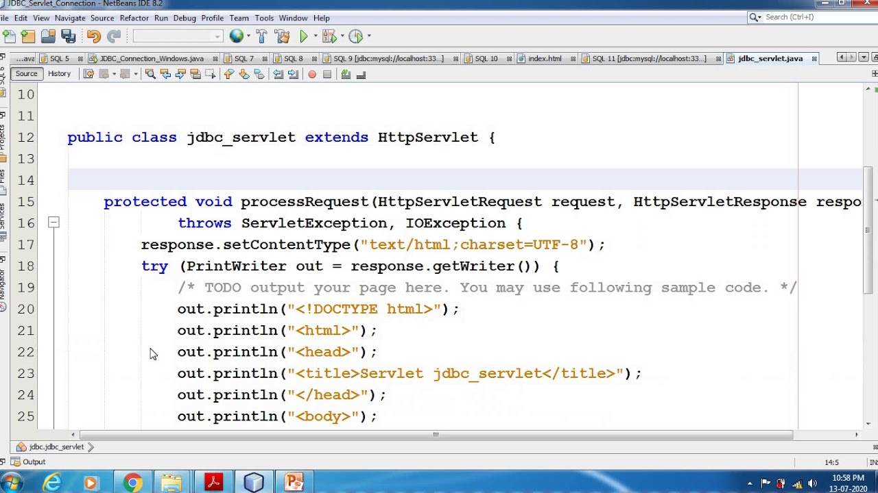 JDBC Connectivity Using Servlet MySql