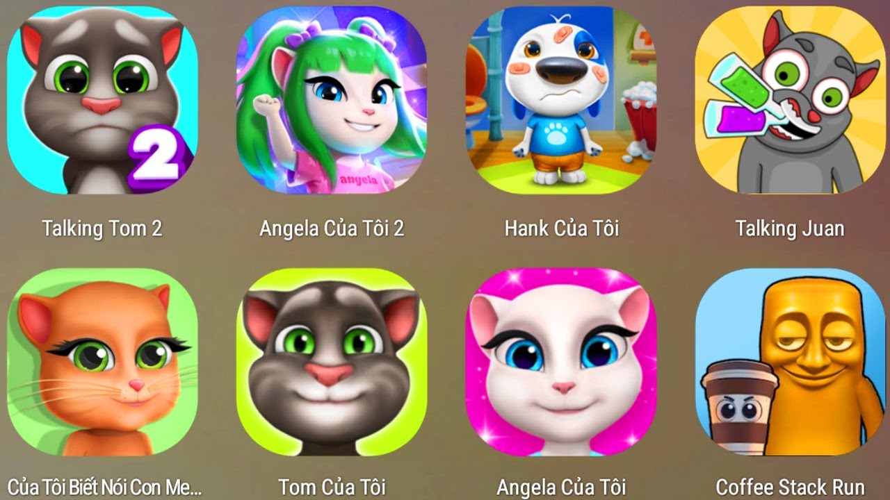 NEW UPDATE My Talking Tom,Angela 2,Talking Juan,Coff Stack Run,My talking Hank,