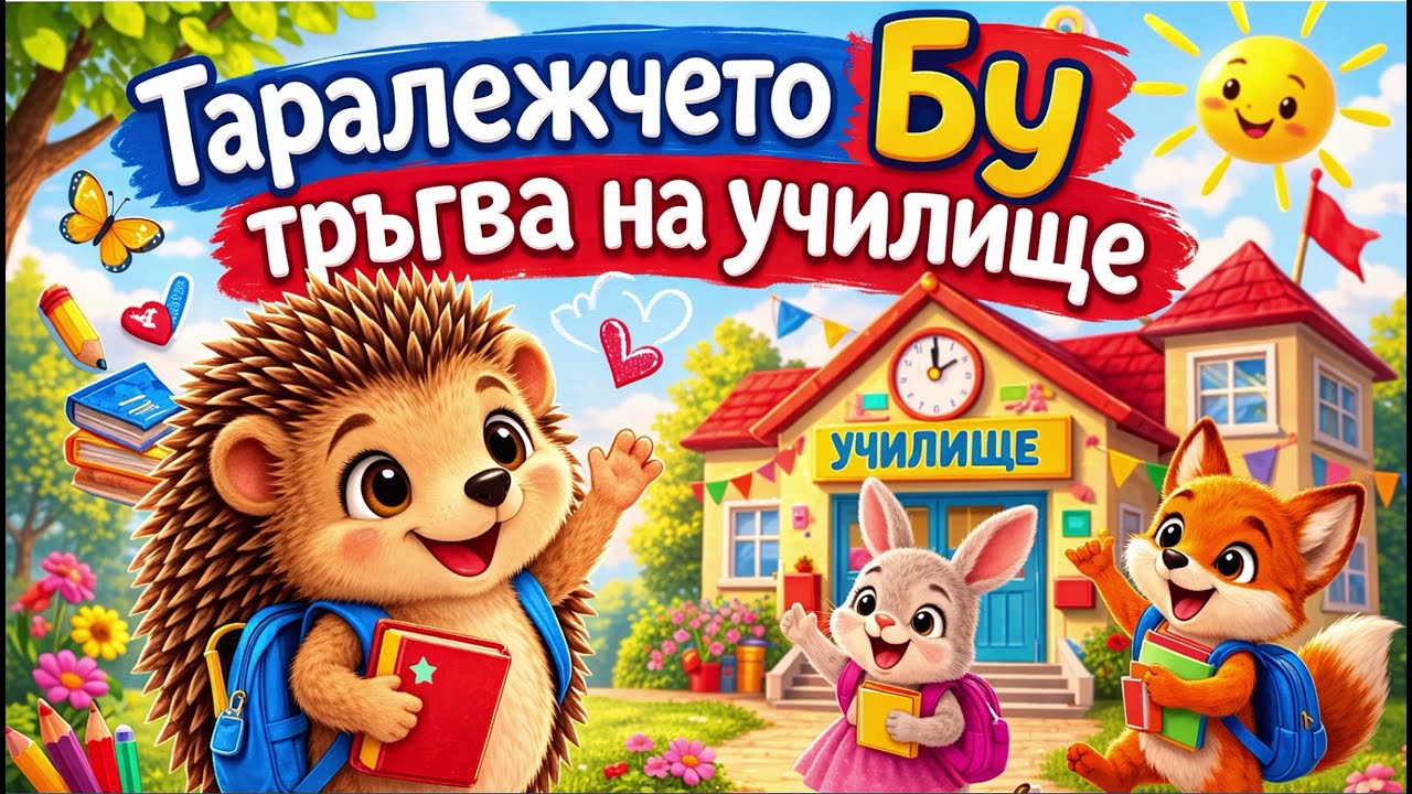 Таралежчето Бу тръгва на училище 🦔 | Терапевтична приказка за деца | Приказка за страх от училище