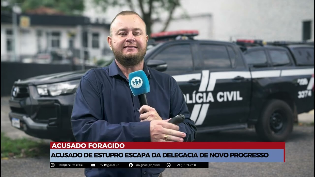 Acusado de estupro aproveita descuido e foge da delegacia com veículo apreendido