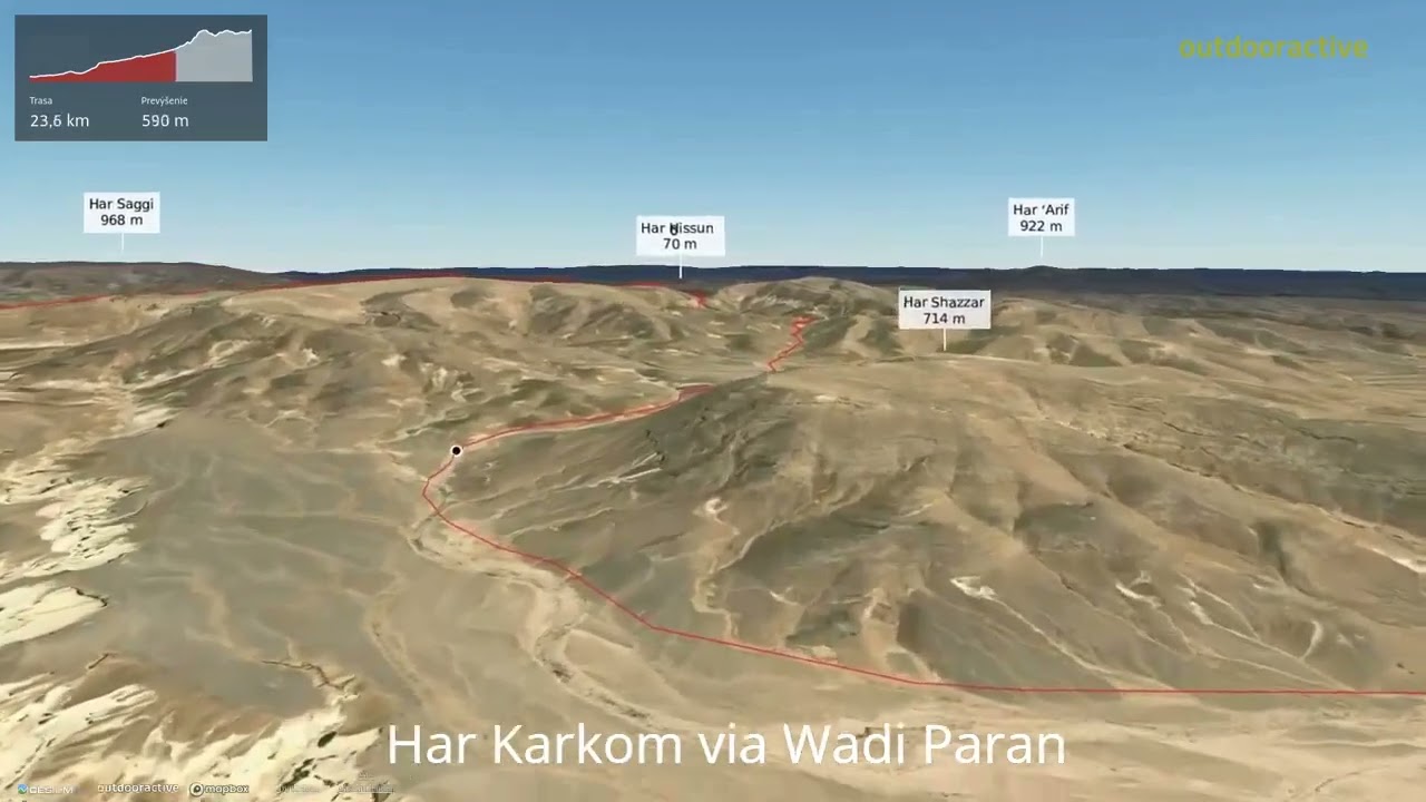 Har Karkom via Wadi Paran ∆ hiking trails ∆ 3d-trail.com/israel/