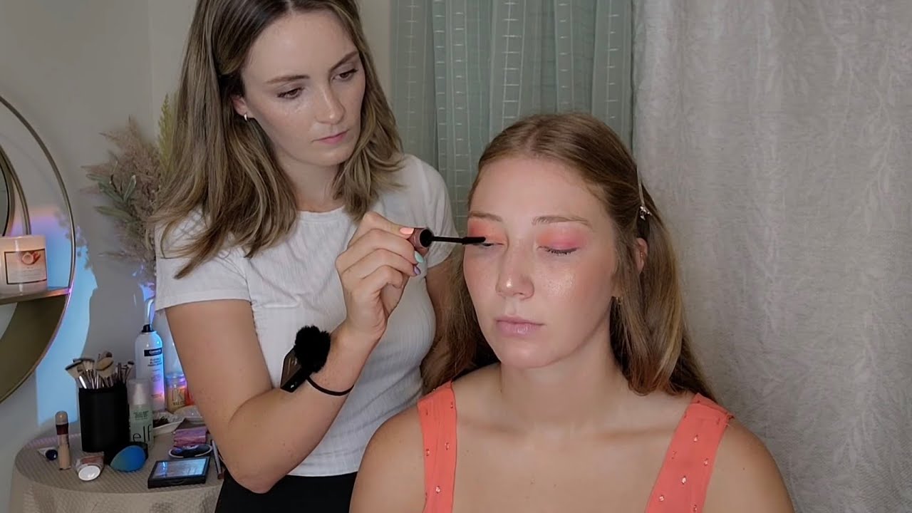 ASMR Perfectionist Hair Curling With Bright Make Up Application - Hair Perfecting & Fixing