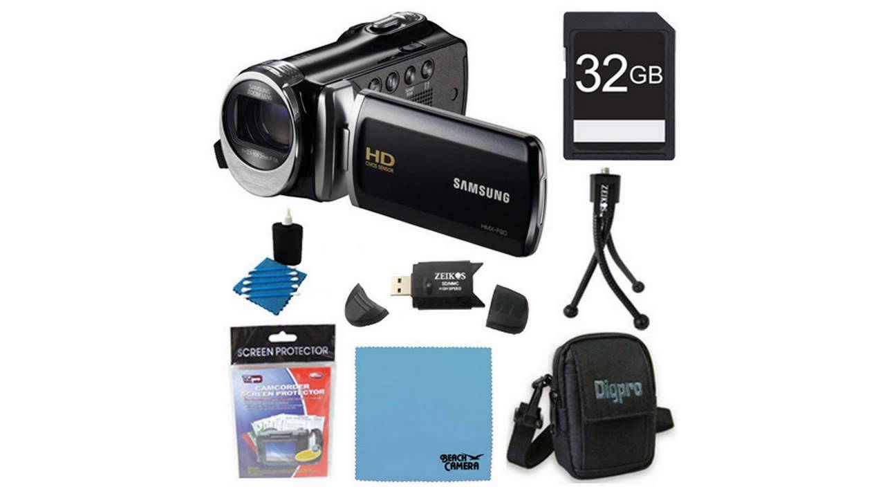 Samsung HMX F90 Flash Memory HD Digital Video Camcorder 32gb Deluxe Bundle With 32GB card
