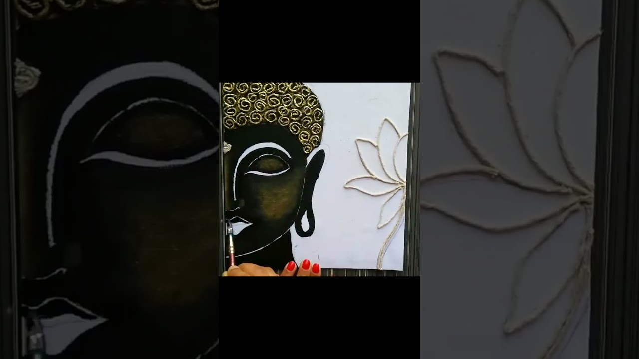 Thread Painting DIY| Buddha Painting | YouTube shorts/ 