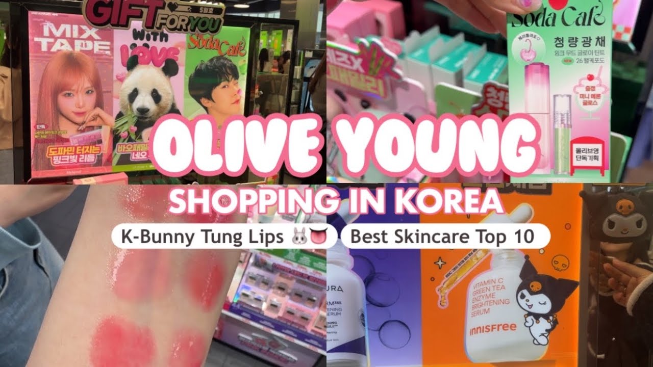 Shopping in Korea vlog Oliveyoung Bunny Tung 🐰🌷Makeup & Skincare haul /  Newness