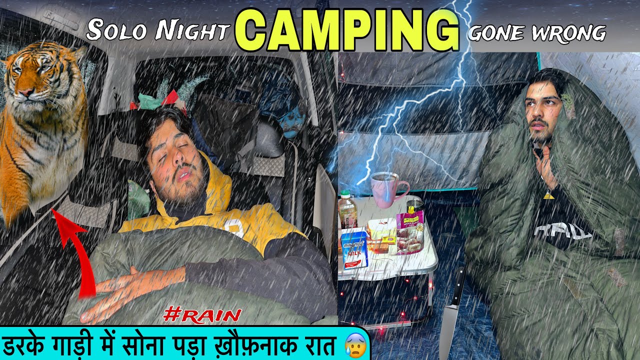 Solo Night Camping In Heavy Rain & Lightning, Thunderstorms | ठंड से हुई हालत ख़राब 🥶 | Camping Trip