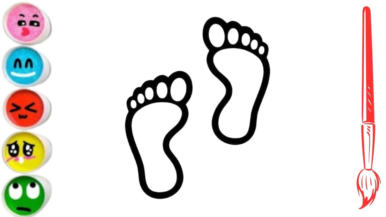 Beautiful Footprints Drawing Easy/Footprints Festival Scenery Drawing For Beginners