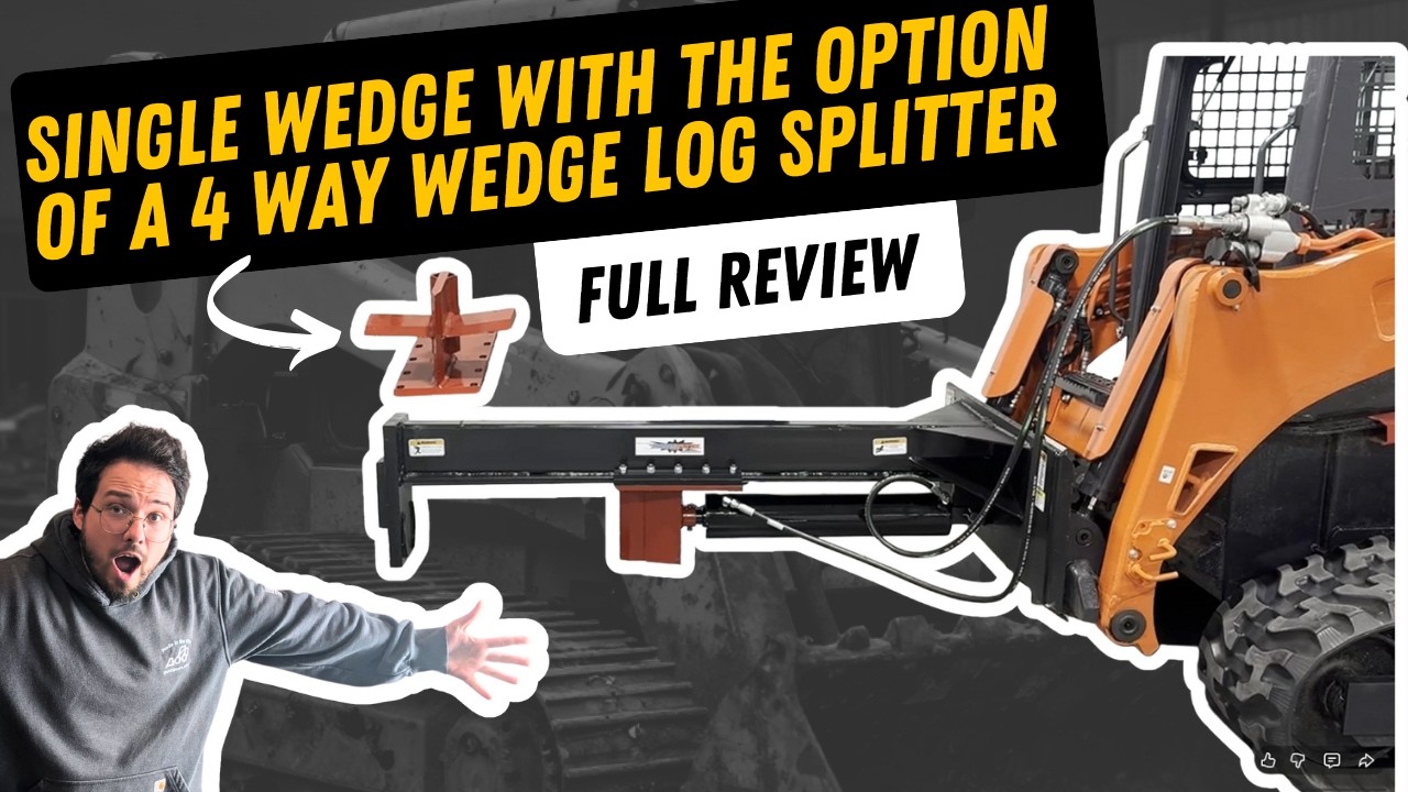 Skid Steer Upside Down Log Splitter Demo | Optional 4 Way Wedge Firewood Power