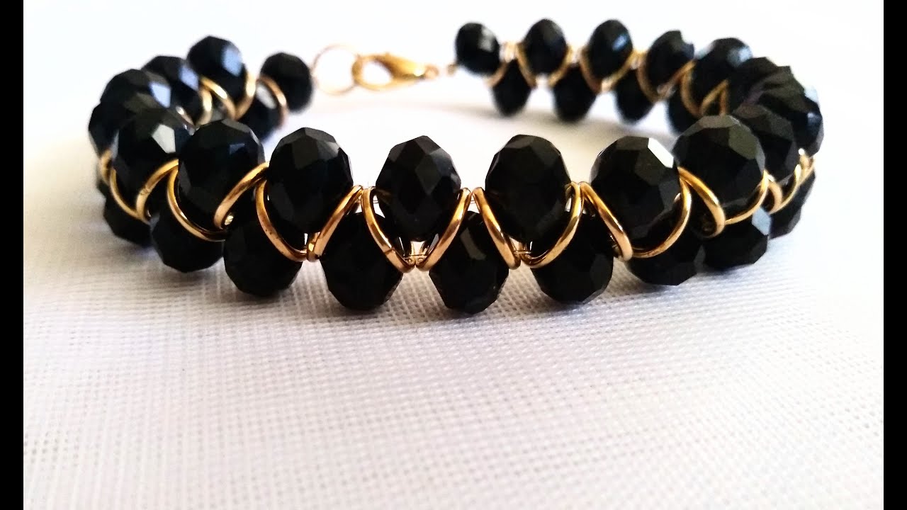 Como Hacer una Hermosa Pulsera con Cristales y Argollas